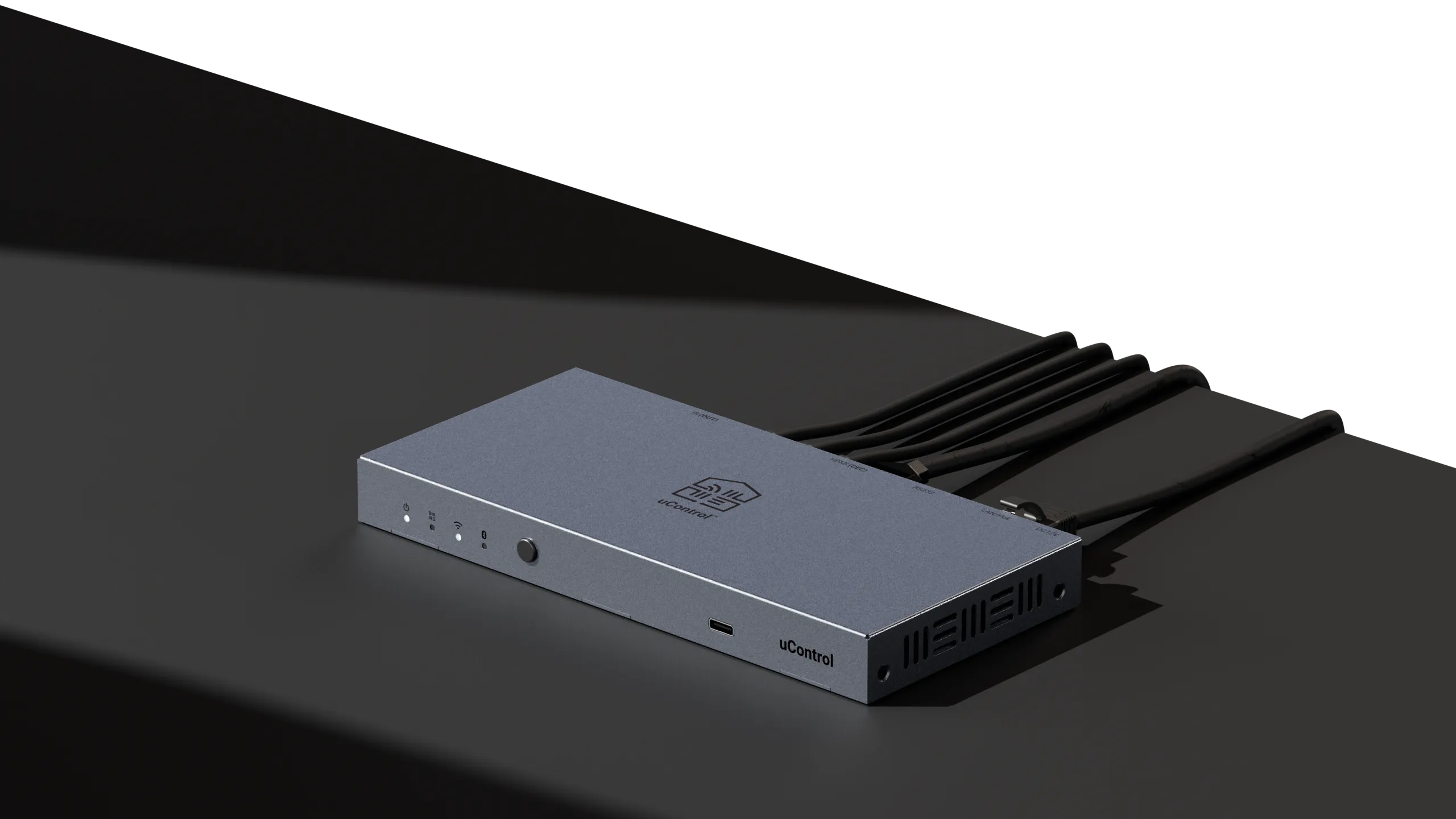 A selection of uControl app screehots showing different AV control options